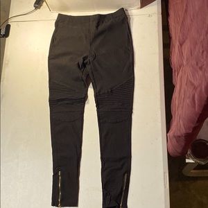 Pants - Nylon with Gold zippers on the bottom legs